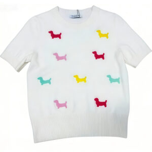 2026 summer new animal short sleeve knitwear